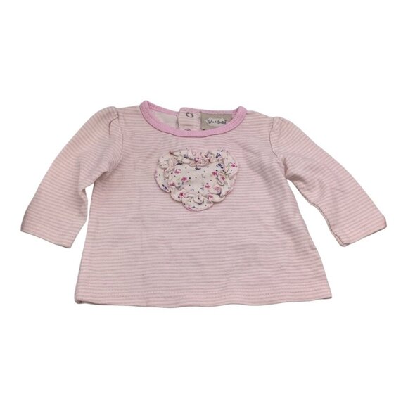 Lot of 3 Baby Girl Size 0-6M Pink & White Bear Jacket Stripe Shirt Pants - Picture 7 of 13